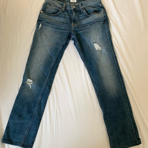 Hudson Jeans Denim - Hudson Blair Medium Wash Slim Straight Jeans Distressed Size 30 Women
